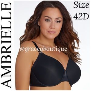 Natural Comfort Lightly Lined Full Coverage Black Underwire Bra Ambrielle 42D